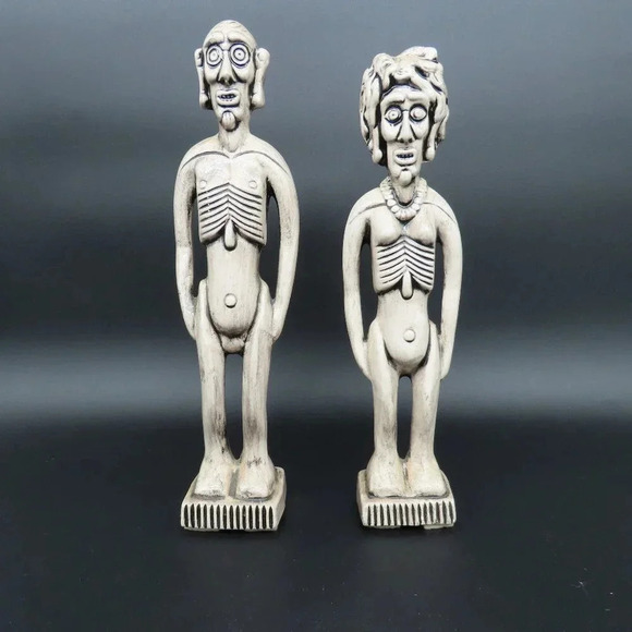 Vintage Weirdo Zombie Man Woman Voodoo Ceramic Pair - Picture 1 of 5